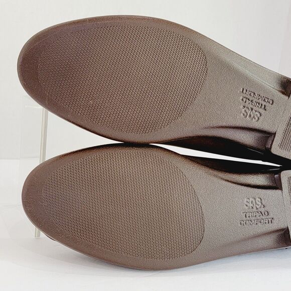 SAS Simplify Brown Tetris Nubuck Leather Loafers Women's 10 N Houndstooth Flats - Picture 13 of 13